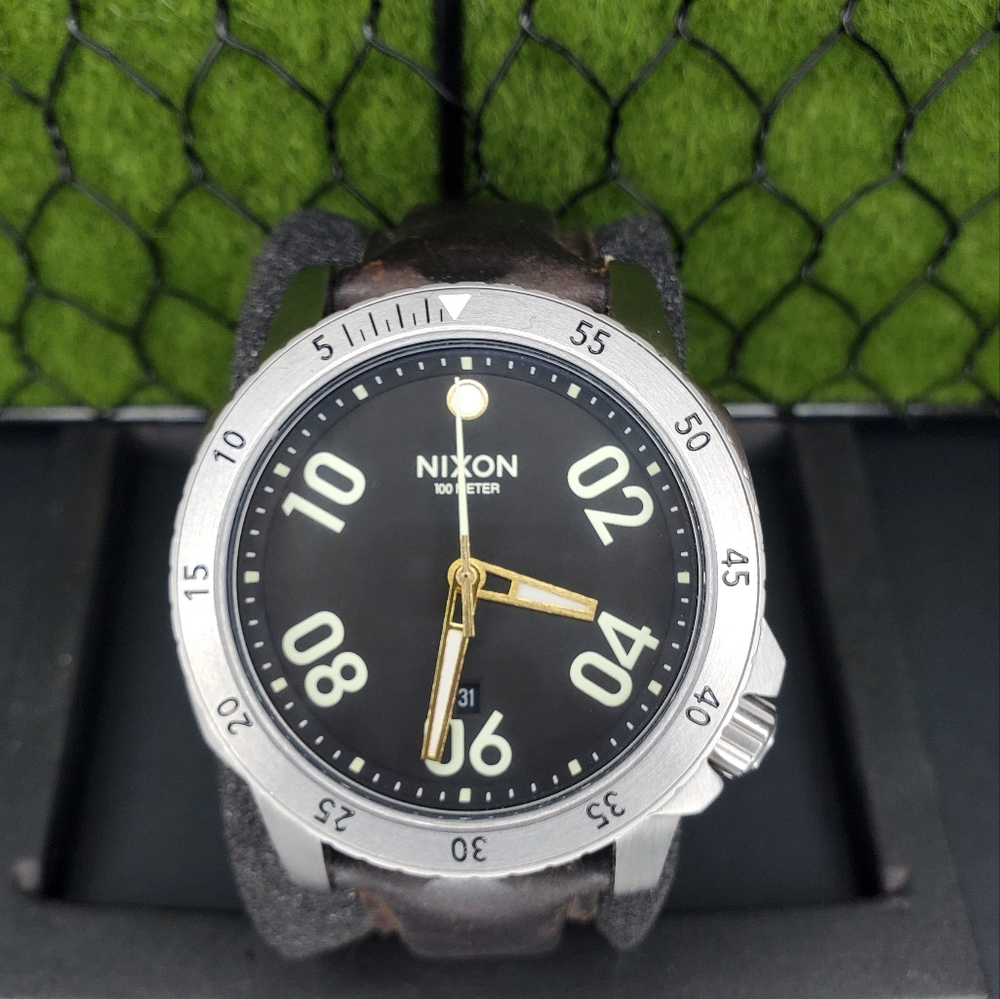Watch Nixon 15E The Ranger Leather Lead the Way Stainless Steel Leather …